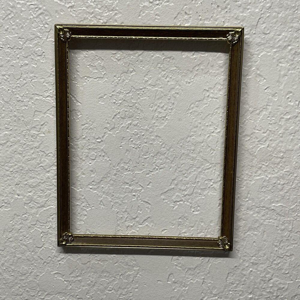 VTG Metal Picture Frame 10x8” Gold Victorian Ornate Filigree Style, No Glass